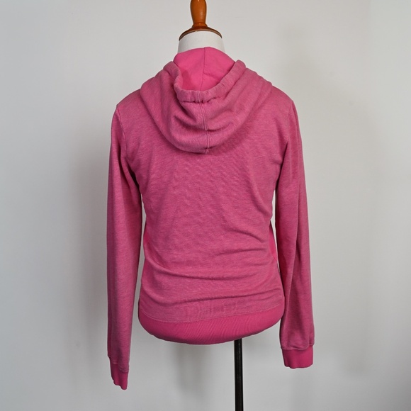 Billabong Y2K Pink Zip Up Hoodie Women's XL Peace Sign Bohemian Hippie Logo - Picture 7 of 14
